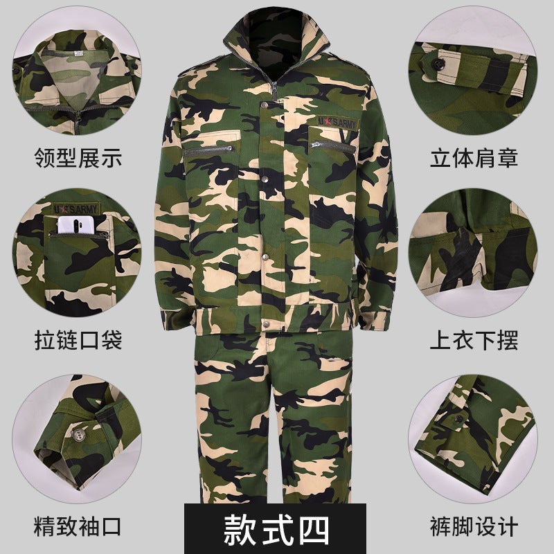 Outdoor Work Protection Clothing Winter And Summer Suit Winter Thickened Military Training Clothing Wear-Resistant Work Clothes For Men And Women Genuine Camouflage Clothing Suit - Image 4