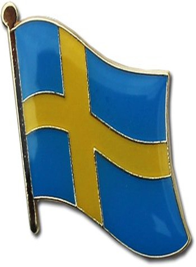 Flagline Sweden Flag Die-struck Metal Single Lapel Pin with Butterfly Clasp Closure - Image 2