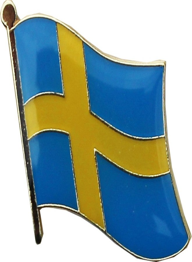 Flagline Sweden Flag Die-struck Metal Single Lapel Pin with Butterfly Clasp Closure - Image 1