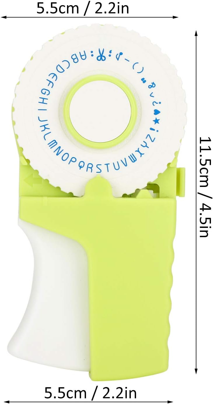 Embosser Manual Typewriter Handheld DIY Label Maker with 9mm Adhesive Tape - Portable, Battery - Free Printing for Scrapbooks & Photo Albums, Green - Image 4