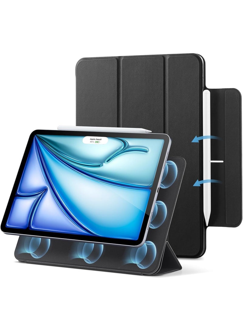 ليناكز الأصلي جراب The Black Store لجهاز iPad Air مقاس 11 بوصة طراز M2 (2024)، متوافق مع iPad Air الجيل الخامس/الرابع (2022/2020)، مزود بمغناطيس قوي للتثبيت، جراب ثلاثي الطي رفيع، يدعم قلم Apple Pencil وقلم Apple Pencil (USB-C)، حماية متينة. - Image 1