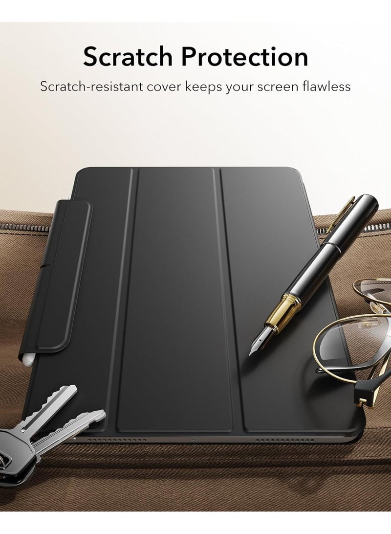 ليناكز الأصلي جراب The Black Store لجهاز iPad Air مقاس 11 بوصة طراز M2 (2024)، متوافق مع iPad Air الجيل الخامس/الرابع (2022/2020)، مزود بمغناطيس قوي للتثبيت، جراب ثلاثي الطي رفيع، يدعم قلم Apple Pencil وقلم Apple Pencil (USB-C)، حماية متينة. - Image 3