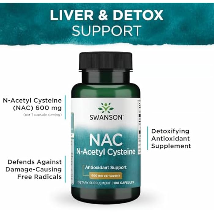 Swanson Premium Brand Swanson NAC - N-Acetyl Cysteine - Supplement 600 mg 100 Capsules (3 Pack) - Image 5