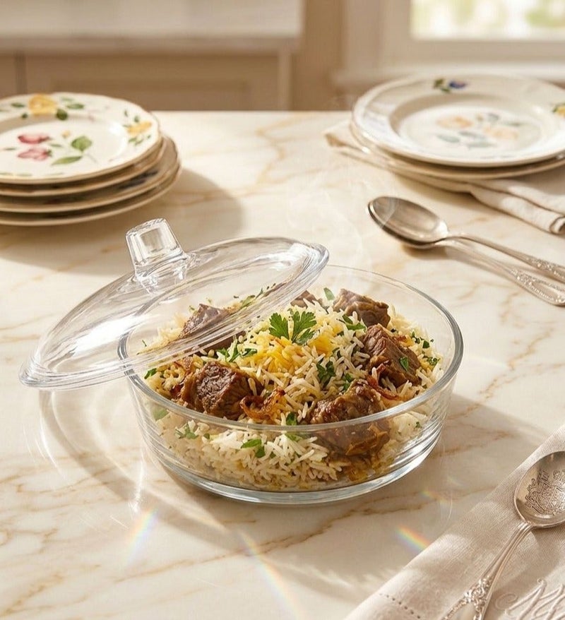 كسرولة بشكل دائري مع غطاء - Image 1