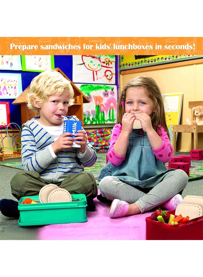 ليمون صانعة سندويشات من قطعتين، قطاعات سندويشات لوجبة غداء الأطفال، قطاعة سندويشات إفطار بدون قشرة مع أداة إغلاق مثالية لعلب الغداء وعلبة بينتو للأطفال، بتصميم دائري ومربع. - Image 5