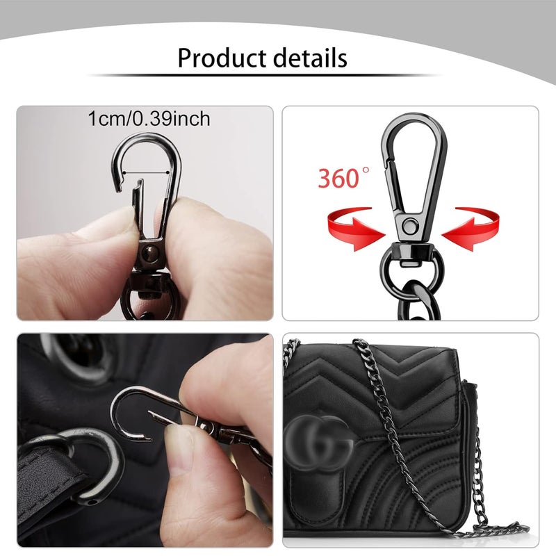 LUCKNIGHT Metal Bag Chain Black, 120CM Purse Chain Straps, Handbags Replacement Chain Strap with Buckles, Metal Strap for Women DIY Purse Bag Shoulder Crossbody Handbags Shoulder Bag Crafts Making, - Image 3