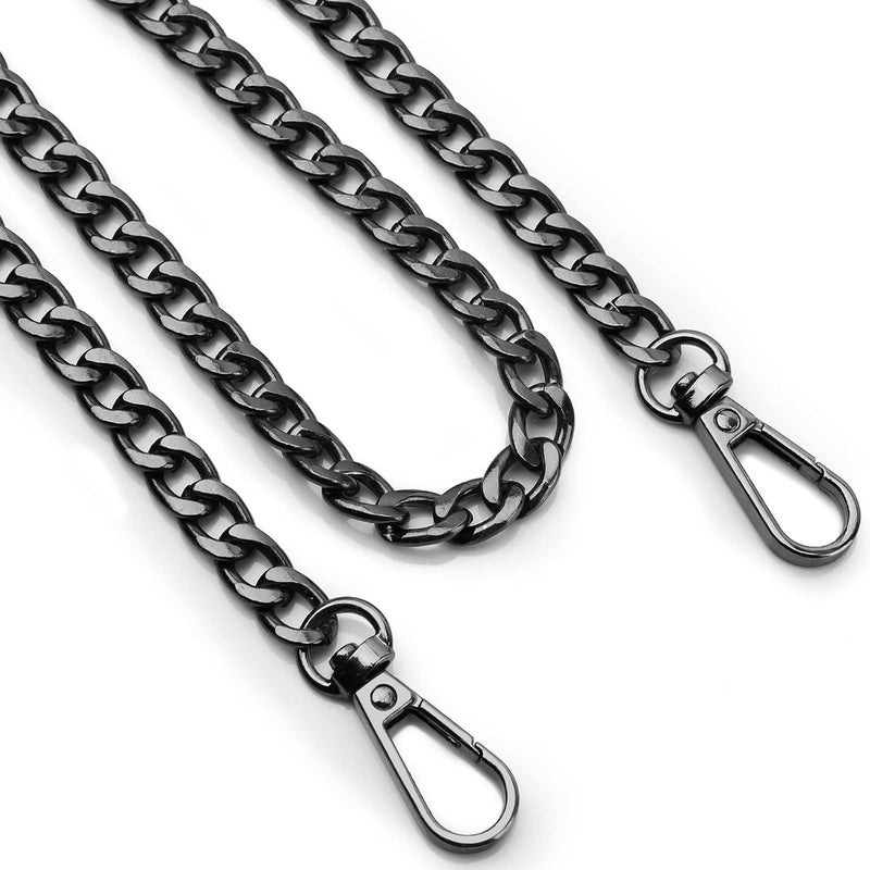 LUCKNIGHT Metal Bag Chain Black, 120CM Purse Chain Straps, Handbags Replacement Chain Strap with Buckles, Metal Strap for Women DIY Purse Bag Shoulder Crossbody Handbags Shoulder Bag Crafts Making, - Image 1
