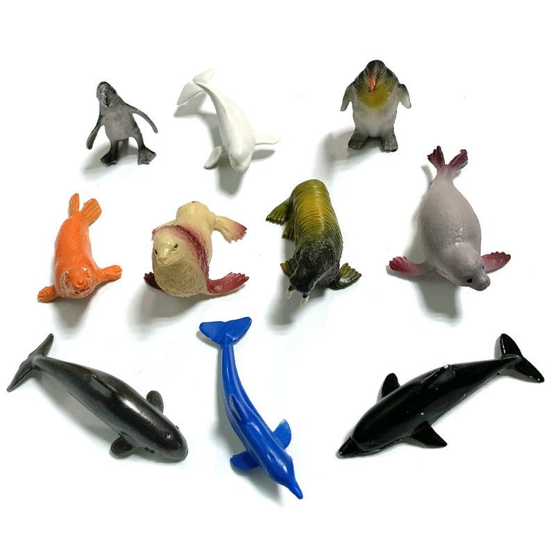 DOITEM 50 Pack Assorted Mini Vinyl Plastic Ocean Sea Animal Figures Toy Set, Realistic Under The Sea Life Figure Bath Gift for Child Educational Kids Party Cake Cupcake Topper - Image 3