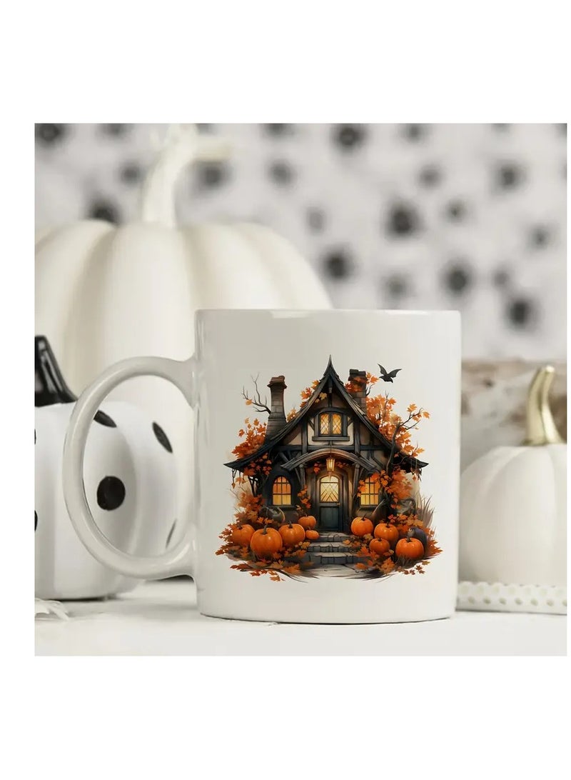 RYN 11oz Pumpkin House Printed Ceramic Coffee Mug Perfect for Hot & Cold Drinks Reusable deal Gift for Halloween - Image 3