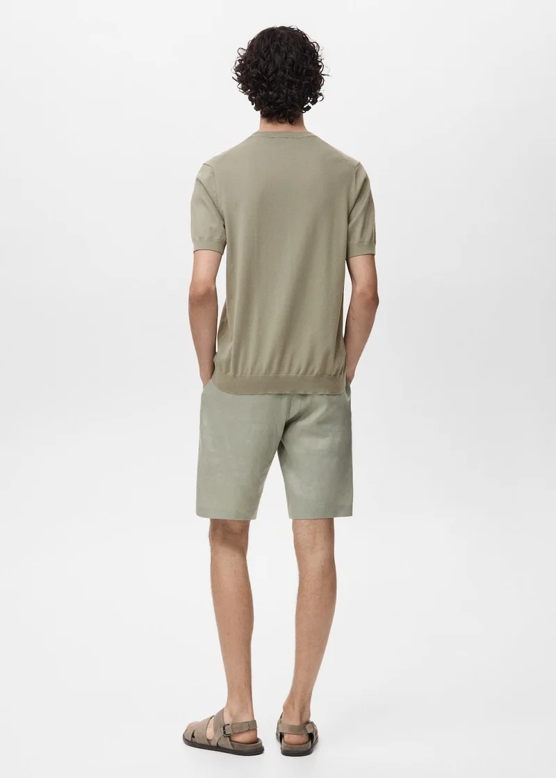 Mango Man Crew Neck Knit T-Shirt