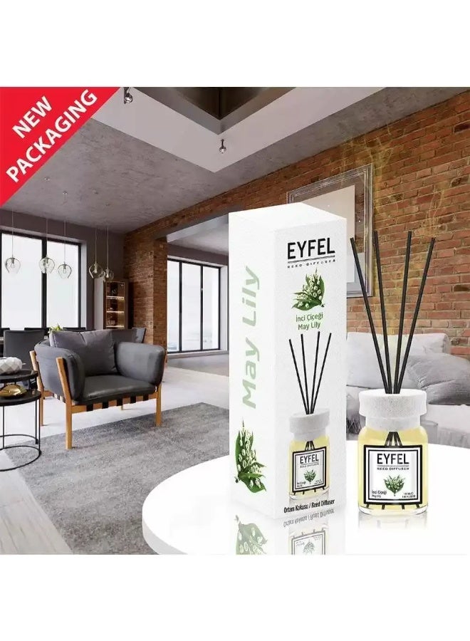 Eyfel Reed Diffuser May Lily Perfume Aroma Home Fragrance- 120ml - Image 2