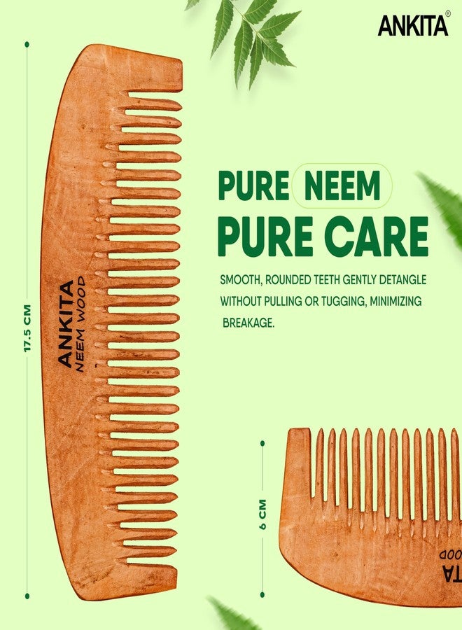 Ankita Neem Wooden Comb|Treated with Herbal Oils For Multi-Actions|Detangling, Frizz Control & Shine,Suited For All Types of Hair(NW-28) - Image 4