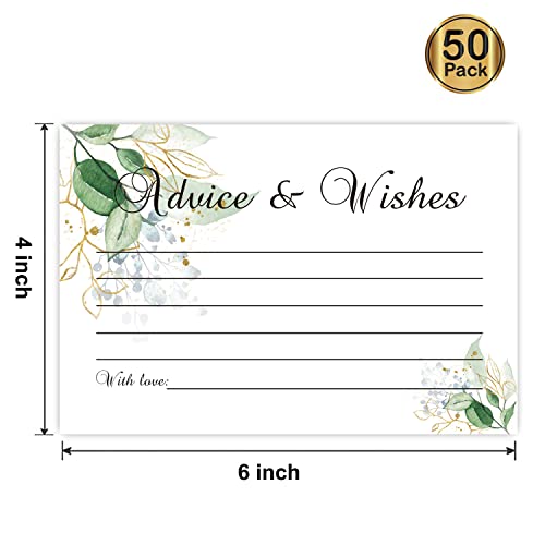 FARHTINANFX 50 Advice And Wishes For The New Mr And Mrs, Bride And Groom Weddings, Bridal Showers, Marriage Advice Cards(4" x 6") - Image 3