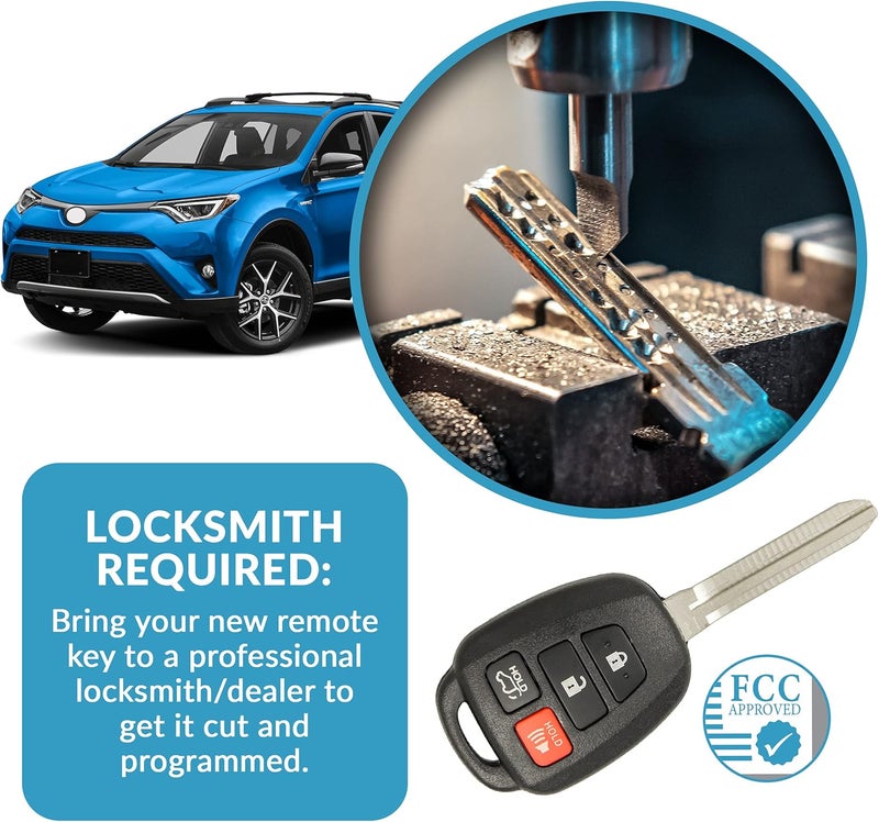 Keyless2Go Keyless Entry Remote Head Key Fob for Toyota Rav4 Highlander Tacoma GQ4-52T with Trunk Release - Image 5