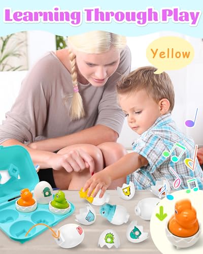 kecristv Easter Egg for Toddlers 13 Toddler Easter Basket Stuffers Montessori Toys for 1 2 3 Year Old Boys Girls Matching Sensory Eggs Fillers Toys Easter Birthday Gifts for 1 2 3 Year Old Girl Boy - Image 5