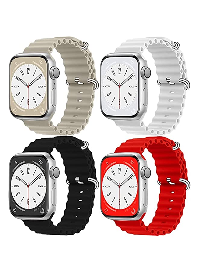 IAF Compatible With Apple Watch Ultra Band,Ocean Band for Apple Watch Band 49mm 45mm 44mm 42mm, Adjustable Soft Silicone Sport Band Women Men for iWatch Band Series 8 7 6 5 4 3 2 1 SE