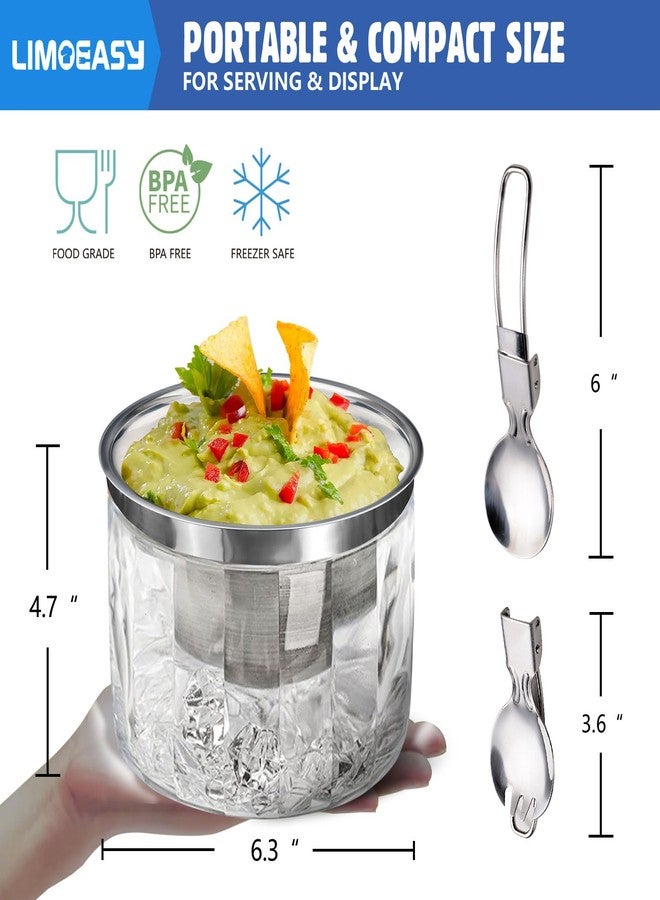 LIMOEASY Chilled Dip Bowl (2 Pack), 25oz Ice Serving Bowl with Lid for Parties, Cold Serving Dish for Hummus, Salsa, Guacamole, Sauces, Pasta - Image 3