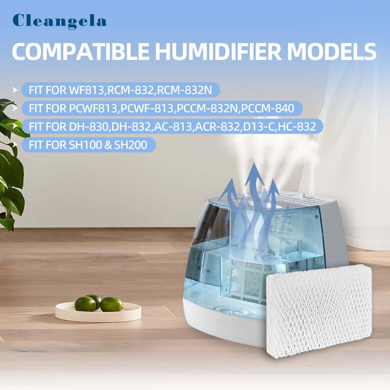 Cleangela 6 Pack WF813 EQWF813 Humidifier Filters Replacement Compatible with Equate EQ-2119-UL PCWF813 Relion RCM-832 RCM-832N ProCare PCCM-832N Cool Mist Humidifier Replacement Filter - Image 2