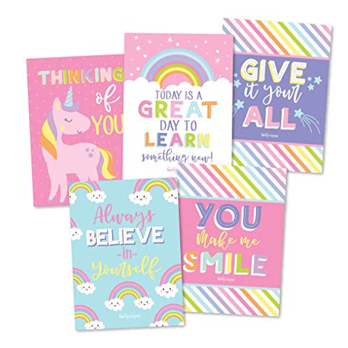 Hadley Designs Lunch Box Notes for Kids – 25 Inspirational & Motivational Lunchbox Notes for Girls, Unicorn Lunch Box Cards with Positive Affirmations, Encouraging Messages for Kindergarten, Children & Teens - Image 3
