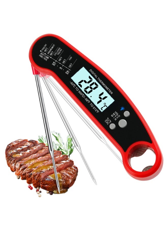 YelaJoy Sildark Meat Thermometer Digital Grill Thermometer Meat Thermometer: Foldable Kitchen Thermometer 3s Instant Read with LCD Screen Backlight and IP65 Waterproof for Kitchen Grill BBQ - Image 1