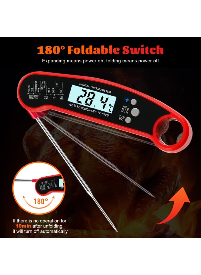 YelaJoy Sildark Meat Thermometer Digital Grill Thermometer Meat Thermometer: Foldable Kitchen Thermometer 3s Instant Read with LCD Screen Backlight and IP65 Waterproof for Kitchen Grill BBQ - Image 5
