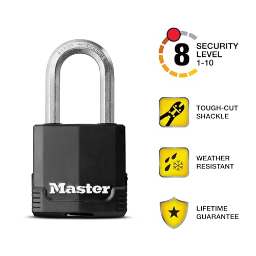 Master Lock Magnum Heavy Duty Outdoor Padlock with Key, Weather Resistant Body and Cut Resistant Shackle Make Lock Perfect for Fences, Gates, Sheds, 2 Pack, M115XTLF - Image 2
