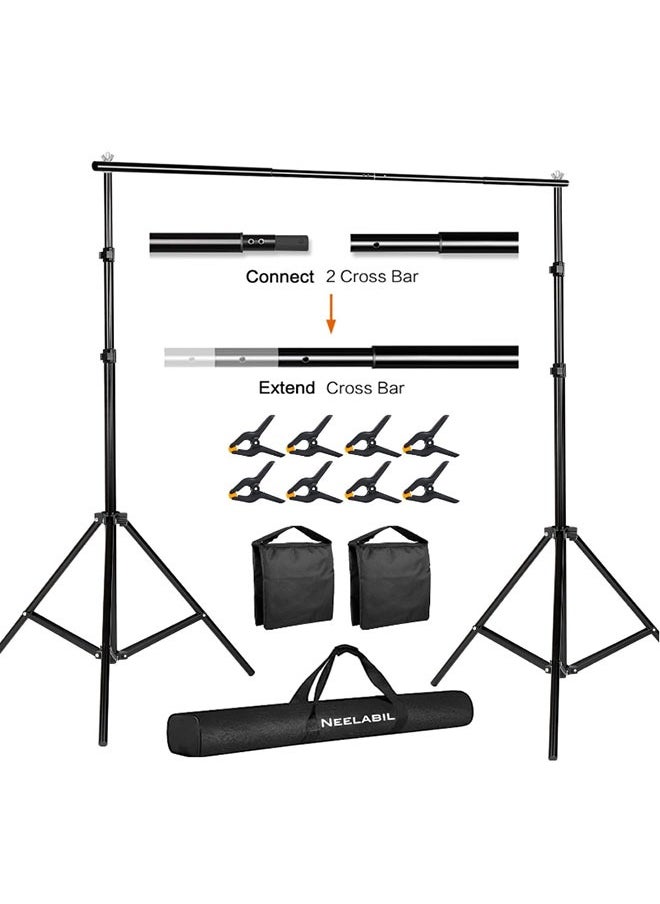 NEELABIL Video Studio Heavy Duty Adjustable Backdrop Kit 10x7Ft (WxH)   With Carry Bag  - Image 1