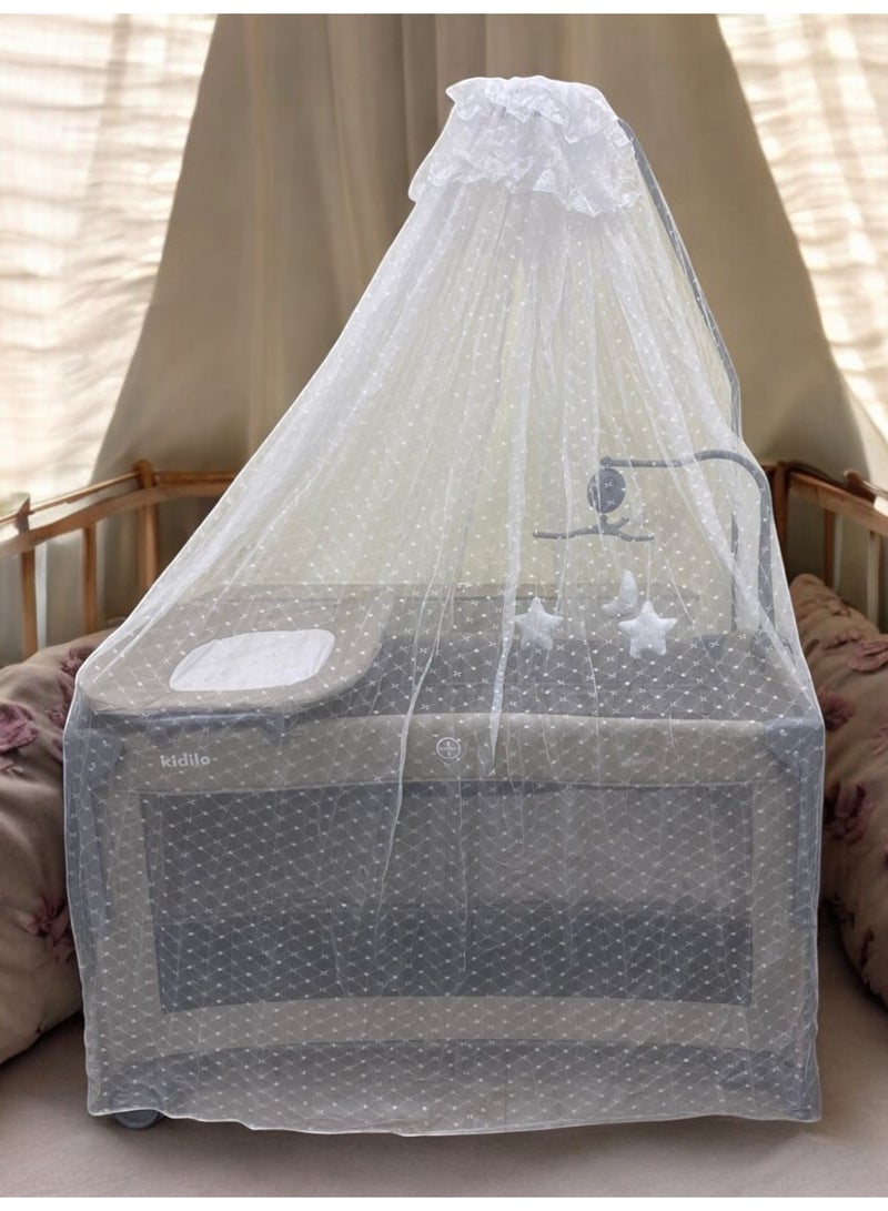 كيديليو سرير أطفال بجانب السرير مع سرير سفر قابل للطي بمستويات مختلفة مع شبكة ضد البعوض وألعاب كود (T702L) - Image 3