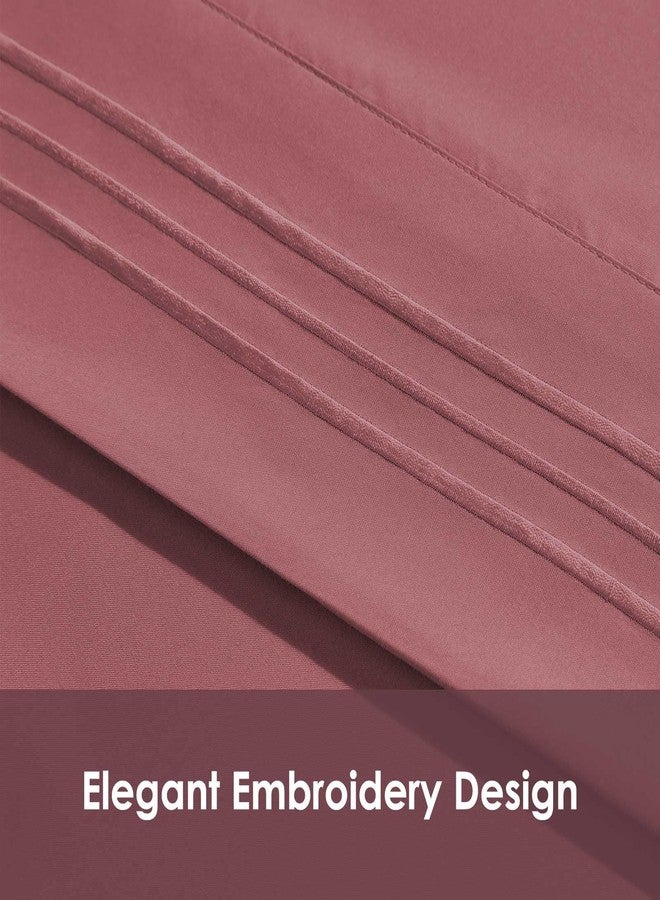 ClevaHome Sheet Set King Size, 4-Piece Bedding, Lightweight & Super Soft Easy Care Microfiber- Shrinkage & Fade Resistant Bedding Set with 14'' Deep Pockets (Burgundy) - Image 3