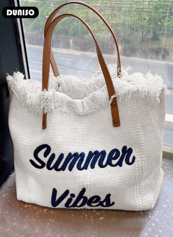DUNISO Women's Shoulder Tote Bag Canvas Handbag For Women Large Capacity Bucket Bag Fashionable Travel Messenger Bag Shoulder Bag For Ladies Girls College Students  - Image 3