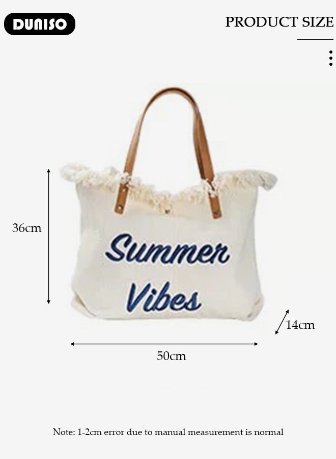 DUNISO Women's Shoulder Tote Bag Canvas Handbag For Women Large Capacity Bucket Bag Fashionable Travel Messenger Bag Shoulder Bag For Ladies Girls College Students  - Image 4