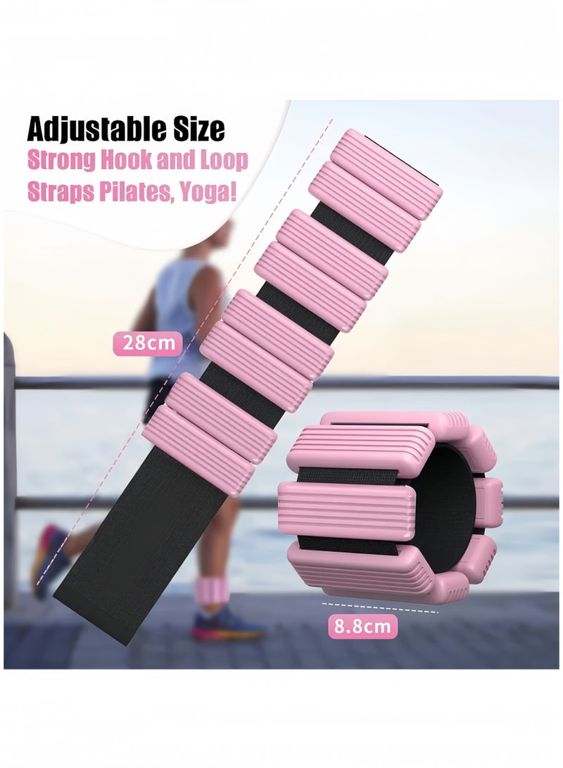 Lee Yon 2 Packs Ankle Weights, Wrist and Ankle Weights Sets, Portable Wrist Weight Cuffs for Home and Office, Walking, Yoga, Dance, Barre, Gym(1 Lbs Pink) - Image 5