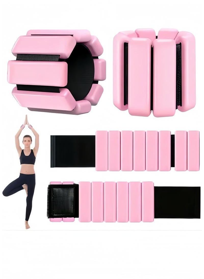 Lee Yon 2 Packs Ankle Weights, Wrist and Ankle Weights Sets, Portable Wrist Weight Cuffs for Home and Office, Walking, Yoga, Dance, Barre, Gym(1 Lbs Pink) - Image 1
