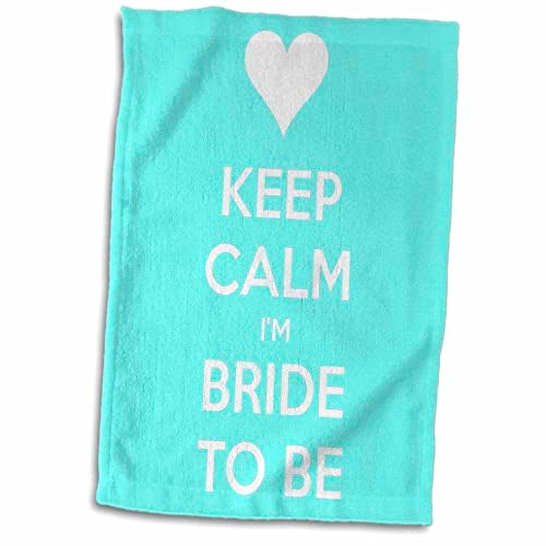 3DROSE 3D Rose Keep Calm Im Bride to be. Aqua. TWL_193551_1 Towel, 15" x 22", Multicolor - Image 1