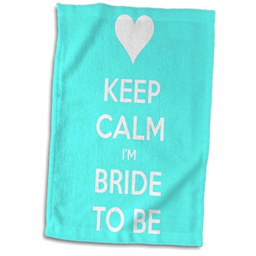 3DROSE 3D Rose Keep Calm Im Bride to be. Aqua. TWL_193551_1 Towel, 15" x 22", Multicolor - Image 4