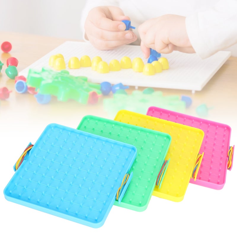 Nail Board Toy: 1 Plastic Set With Smooth Round Corners - Friction & Corrosion Resistant Pegboard Set For Home Classroom Hands-on Training & Logical Thinking Development - Image 2