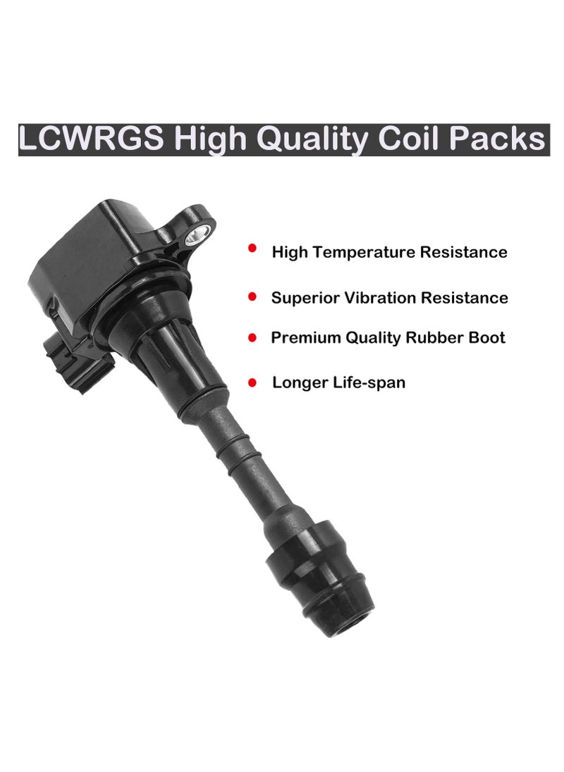 LCWRGS Set of 6 Ignition Coil Pack Fits for 2003 2004 2005 2006 2007 2008 Nissan 350Z Infiniti FX35 G35 M35 V6 3.5 Coil Packs Replaces# UF401, 22448AL61C  - Image 2