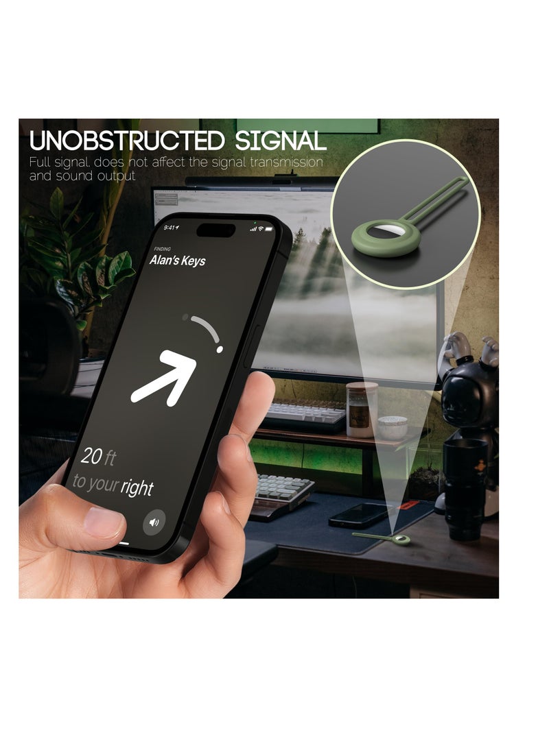 5-Pack Silicone AirTag Holders, Compatible Keychain Accessories for Apple AirTag, Protective Cases for Car Keys, Wallets, Luggage, and Pets (Multi-Color) - Image 4