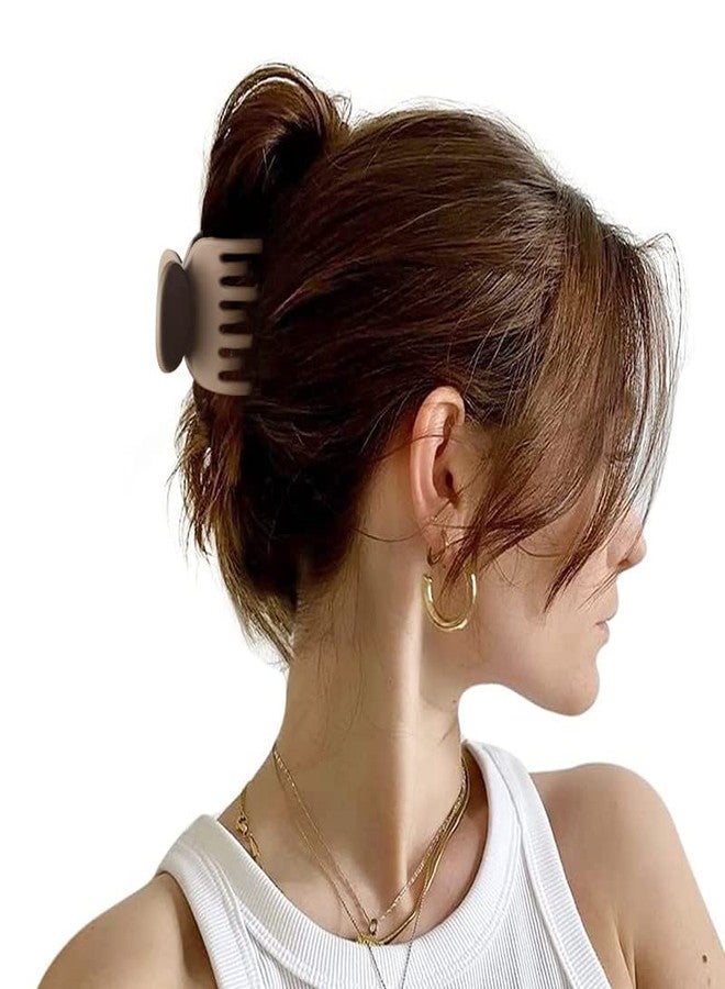 RECTYO GALLERY 4 PCS Medium Hair Clips for Thin Fine Hair, 1.5'' Small Claw Hair Clips for Women and Girls, Matte Double Row Jaw Clip Non Slip Hair Claw Neutral Color (MULTICOLOR) - Image 4