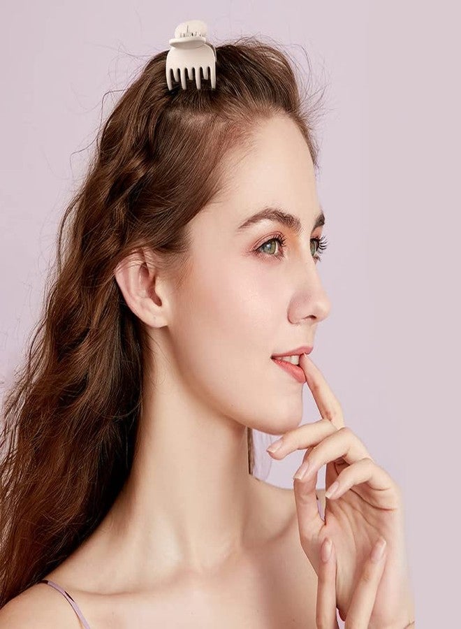 RECTYO GALLERY 4 PCS Medium Hair Clips for Thin Fine Hair, 1.5'' Small Claw Hair Clips for Women and Girls, Matte Double Row Jaw Clip Non Slip Hair Claw Neutral Color (MULTICOLOR) - Image 5
