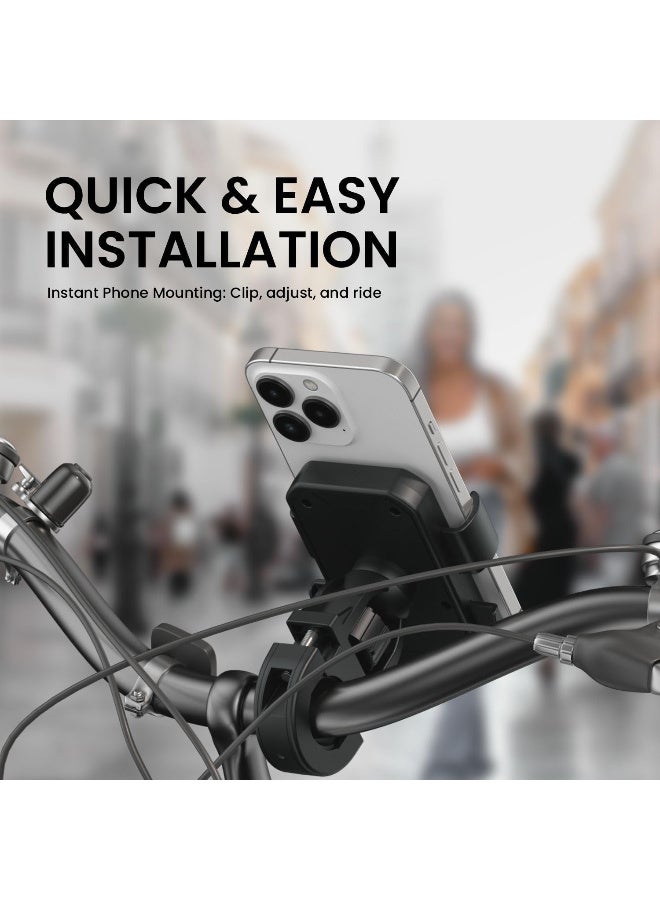 Portronics Mobike F-05 Bike Phone Mount with 360° Rotational, Strong Hold for Bicycle, Motorcycle Compatible with 4.7 to 6.8 inch Devices(Black) - Image 4