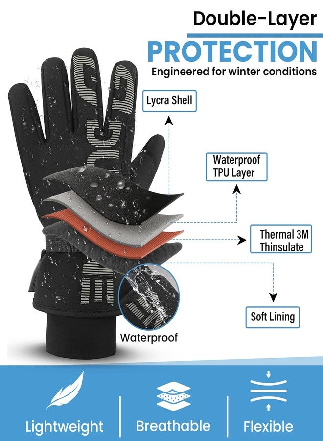 DULFINE Waterproof & Windproof -30°F Winter Work Gloves for Men/Women, 3M Thinsulate Thermal Lining Touch Screen Warm Gloves for Outdoor Ski,Cycling,Motorcycle - Image 3