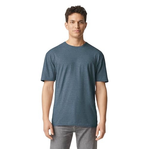 Gildan Adult Softstyle Cotton T-Shirt, Style G64000, Multipack, Heather Navy (2-Pack), X-Large - Image 3