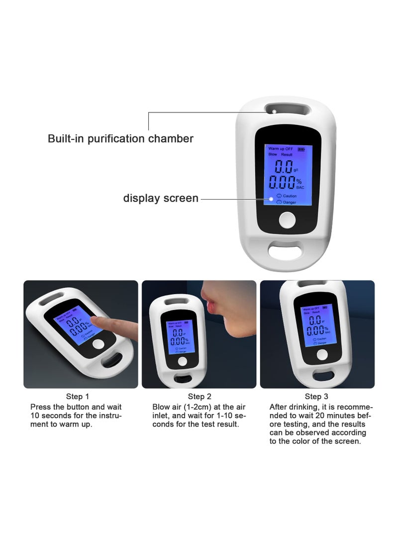 SOLARAE Portable Alcohol Tester Alcohol Breathalyzer, Digital Led Display Quick Response, Professional Accurate Detection Breath Analyzer Detector for Family, Personal, Driver - Image 3