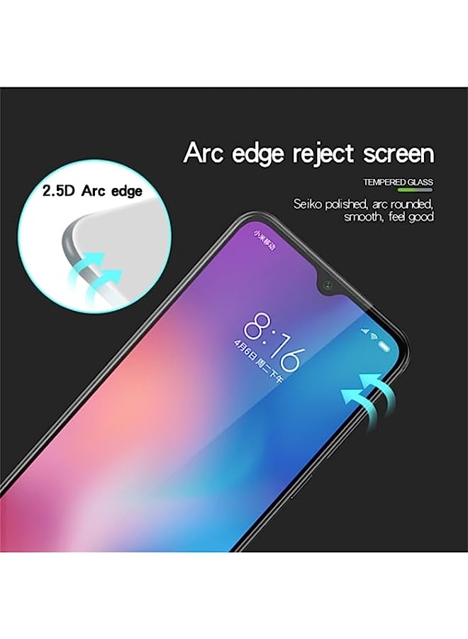 MOFI Tempered Glass Screen Protector Compatible MOFI 9H 2.5D Full Screen Tempered Glass Film for Xiaomi Mi 9 SE Black - Image 2