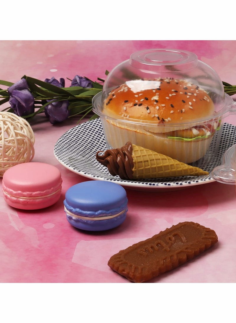 NIBEMINENT 100 Pcs Individual Cake Box, Plastic Transparent Disposable Cupcake Container, Holder Original Top For Fruit Salad Bread Party  - Image 4