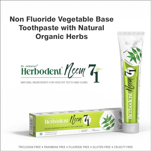Herbodent® NEEM 7 in 1 Toothpaste - 185g Pack of 1 | Organic Herbs - Neem, Black Seed & Xylitol for Anti Cavity -Cardamom & Mint for Taste & Freshness-Baking Soda for Excellent Cleaning - Image 4