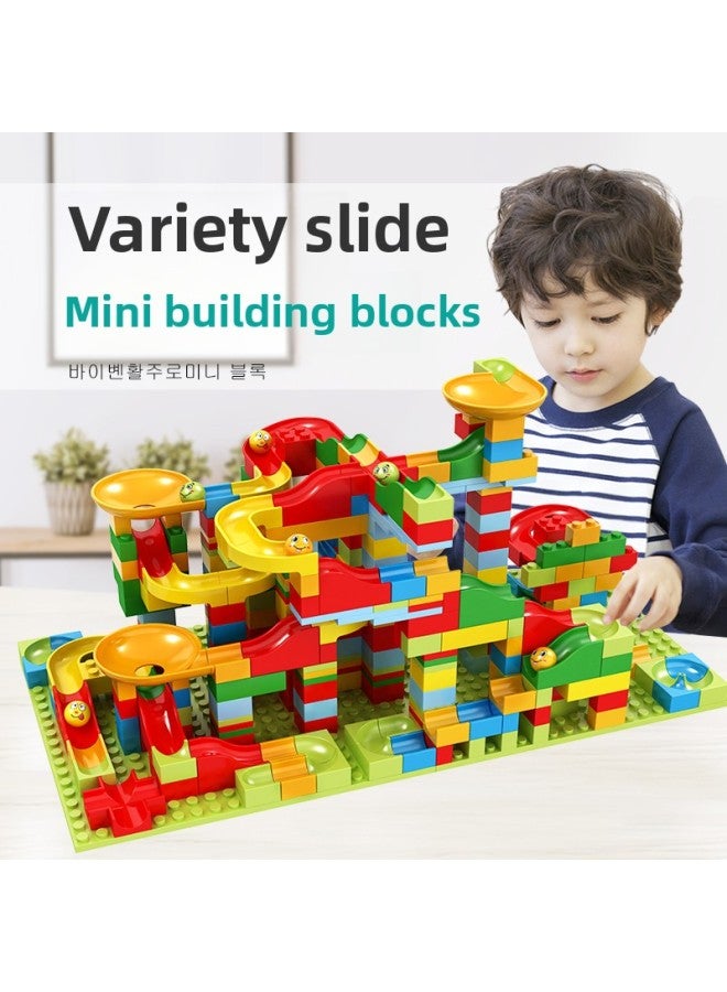 Children's Building Blocks Toy Assembled Educational Boys 3 To 6 Years Old Multifunctional Size Particles Slide Enlightenment Intelligence Development-Color:[color Box] Variety Slide | 168 Particles | Free Bottom Plate [+4 Balls]  - Image 4
