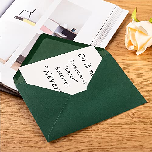Toperd 100 Pieces A6 Envelopes Colorful 4x6 Envelopes for Greeting Cards, Birthday, Weddings, Baby Shower Invitation Cards (6 1/2 x 4 3/4 Inches, Dark Green) - Image 4