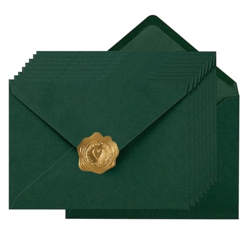 Toperd 100 Pieces A6 Envelopes Colorful 4x6 Envelopes for Greeting Cards, Birthday, Weddings, Baby Shower Invitation Cards (6 1/2 x 4 3/4 Inches, Dark Green) - Image 1
